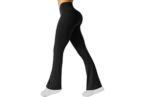 FireSwan Women's Flare Yoga Pants V Waist Flared Leggings High Waisted Bootcut Workout Pants Tummy Control