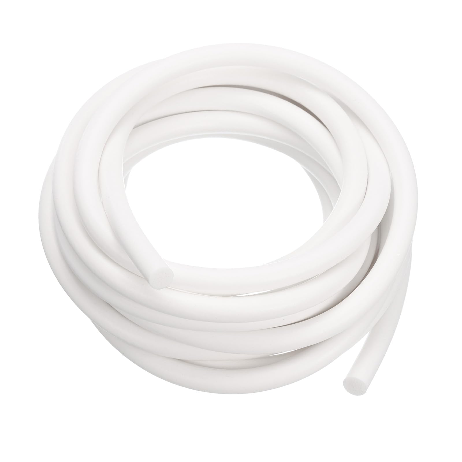 PATIKIL Silicone Foam Seal Strip, 5M(16.4Ft) 9.5mm(0.37") Dia Round High Density Solid Sponge Rubber Weather Stripping Cord for Sealing Gap Blocker Insulation, White — image 1