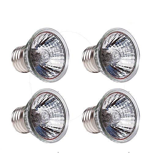 STKYGOOD 75W UVB Light UVA Bulb E27 Heating Lamp,110V Full Spectrum Reptilian Lamp Lizard Lamp UV Heating Lamp Spot Lamp for Turtle Aquarium Aquatic Reptile Lizard Habitat Heat Lighting (4 Packet)