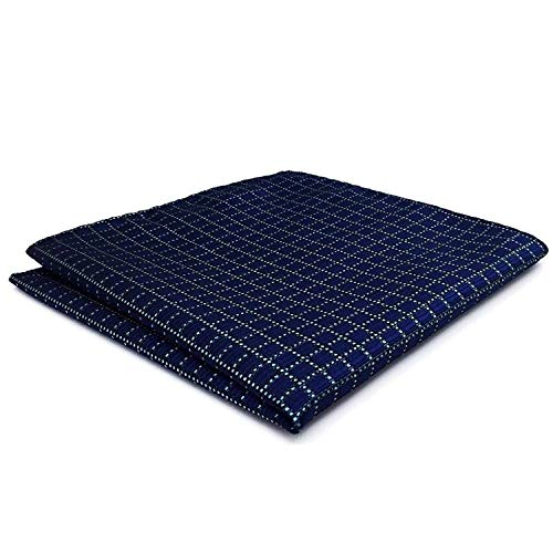 Shlax&Wing Fashion Blue Checkered Ties Mens Necktie Jacquard Woven Gift XL Long