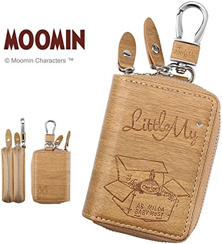 Double Fastener Car Key Chain Case Coin Purse with Hook (Moomin Wood)