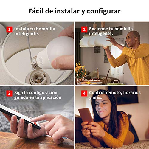 AISIRER-Bombilla-Inteligente-Bombillas-LED-WiFi-9W-806-Lmenes-Compatible-con-Amazon-Alexa-Echo-Echo-Dot-Google-Home-y-IFTTT-E27-Luz-Clida-2700K-Regulable-No-se-Requiere-Hub-Paquete-de-2