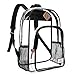 NiceEbag Clear Backpack Heavy Duty Clear Bookbag Large See Through Backpack for Women and Men Stadium Approved Transparent Bag for College Work Travel,Black