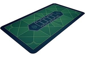 Bullets Playing Cards, Paulie-Poker Layout, Table Top Mat 45" x 25", Deluxe Playing mat for Casino Night, Green
