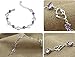 Dxhycc 925 Sterling Silver Bracelet Double Purple Heart Crystal Bangle Bracelet