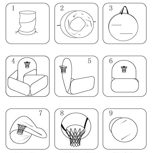 LOJETON 3pc Kids Play Tent, Tunnel & Ball Pit with Basketball Hoop for Boys, Girls and Toddlers - Indoor/Outdoor Use Pop Up Tent