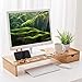 Fuhuy Monitor Stand with Drawer, Bamboo Wood Storage Organizer Office Desk, Desk Accessories &,Workspace Organizers for Office Desk 27.3”L X 9”W X3.5”H(Natural Deer)thumb 1