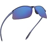 JULI Polarized Sports Sunglasses for Men Women Tr90 Unbreakable Frame for Running Fishing Baseball Driving MJ8002