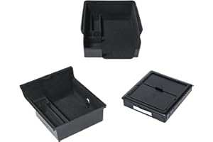 Carwiner 3PC Center Console Organizer Tray for 2021-2022 2023 Tesla Model 3/Y Flocked Armrest Drawer Storage Box Interior Accessories