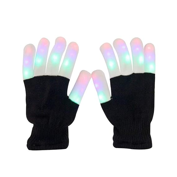 Aomeiqi leuchtende Handschuhe, LED blinkende bunte Finger Gloves Coole Spielzeuge Handschuhe mit LED, lustige Handschuhe als 