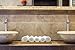 Spa Towels & Wood Tray Set: 6 pack Pure White 100% Cotton Washcloths (Bamboo Wood)