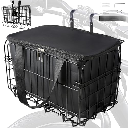 Folding Bike Basket with Liner Bag