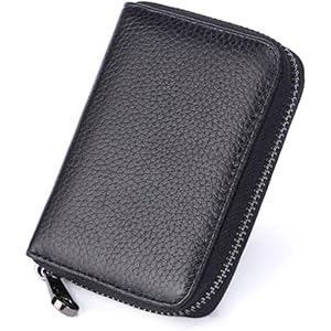 PU Card Holder Wallet, 20-Slot Business Credit Card ID Case Organizer(black)