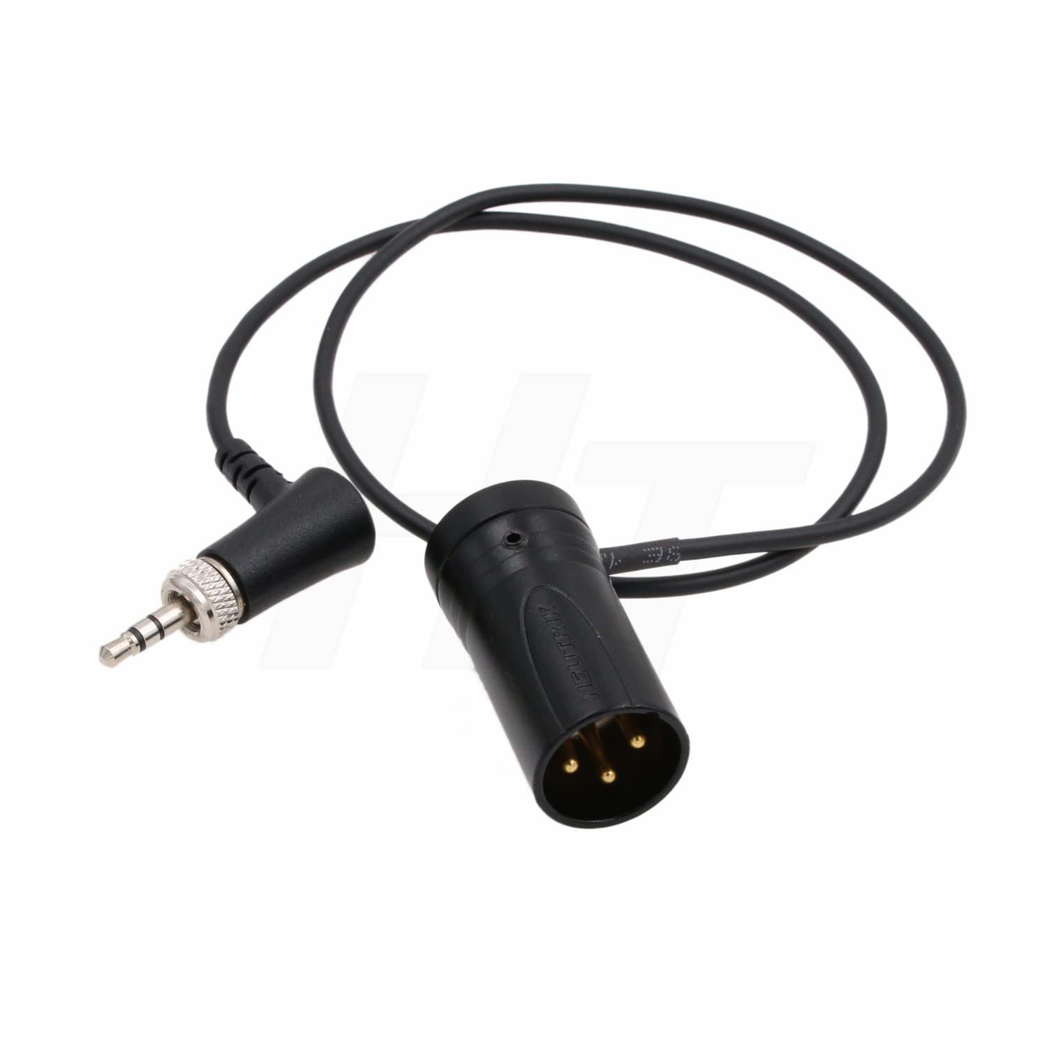 HangTon Audio Cable Locking 3.5mm XLR 3 Pin for Sennheiser EK Sony UWP D21 to Sony FX9 Sound Devices Mixer, Low-Profile Right Angle 20" Black