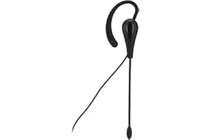Single Earbud, One Ear Headset with Microphone, Mono Headphone Hook, Wired Noise Cancelling Monaural Earpiece with in Line Co