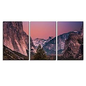 3 Piece Canvas Wall Art - Beautiful Scenery in Yosemite National Park - Modern Home Art Stretched and Framed Ready to Hang - 16"x24"x3 Panels