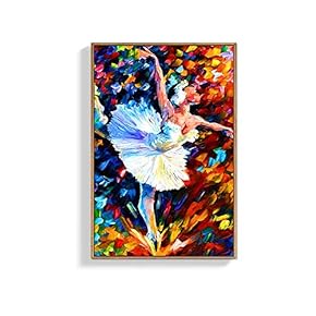 Framed Canvas Wall Art for Living Room, Bedroom Beautiful Ballerina Canvas Prints for Home Decoration Ready to Hang - 16x24 inches
