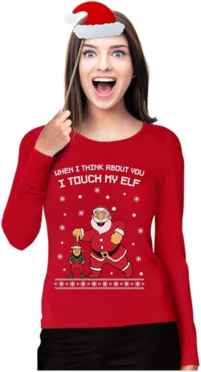 I Touch My Elf Ugly Christmas Sweater Off Shoulder Sweatshirt Teestars Mimbarschool Com Ng