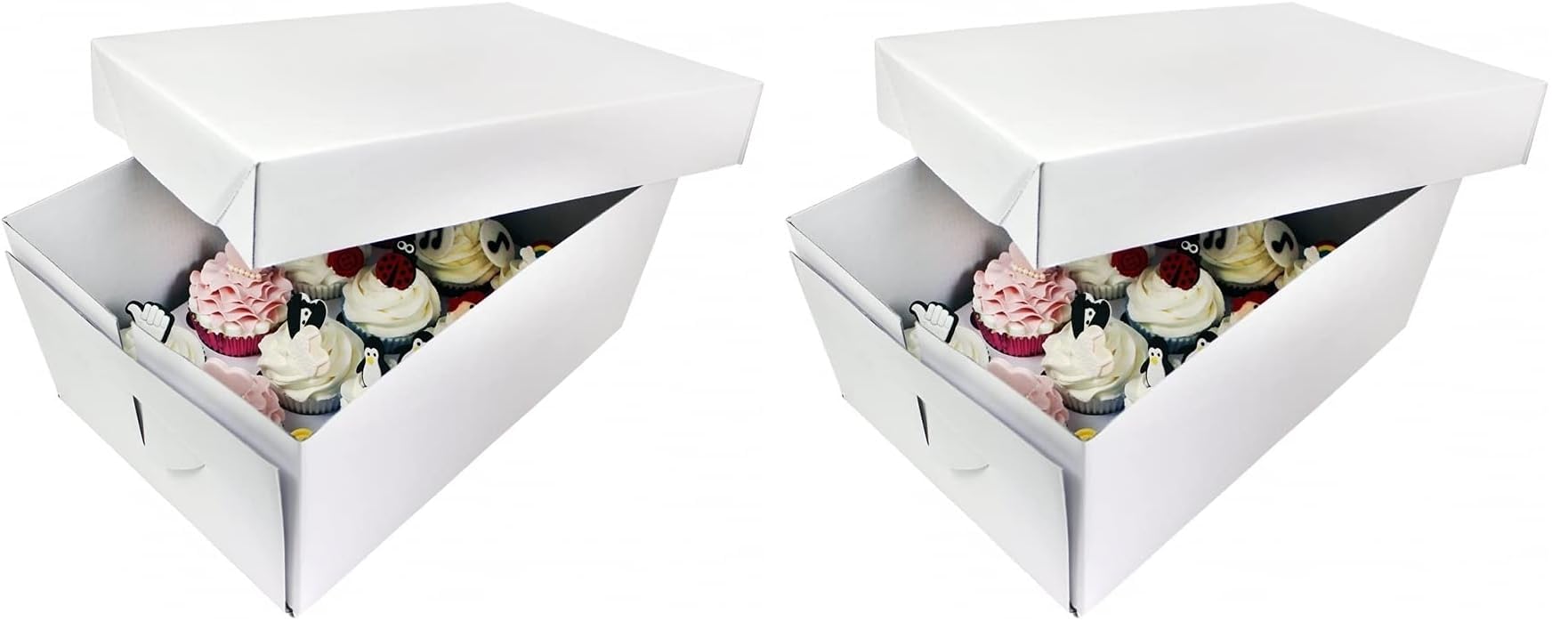 PME CBO906 Extra Deep Cupcake Box for 12 Cakes, White, 31 x 22 x 14 cm (Pack of 2)