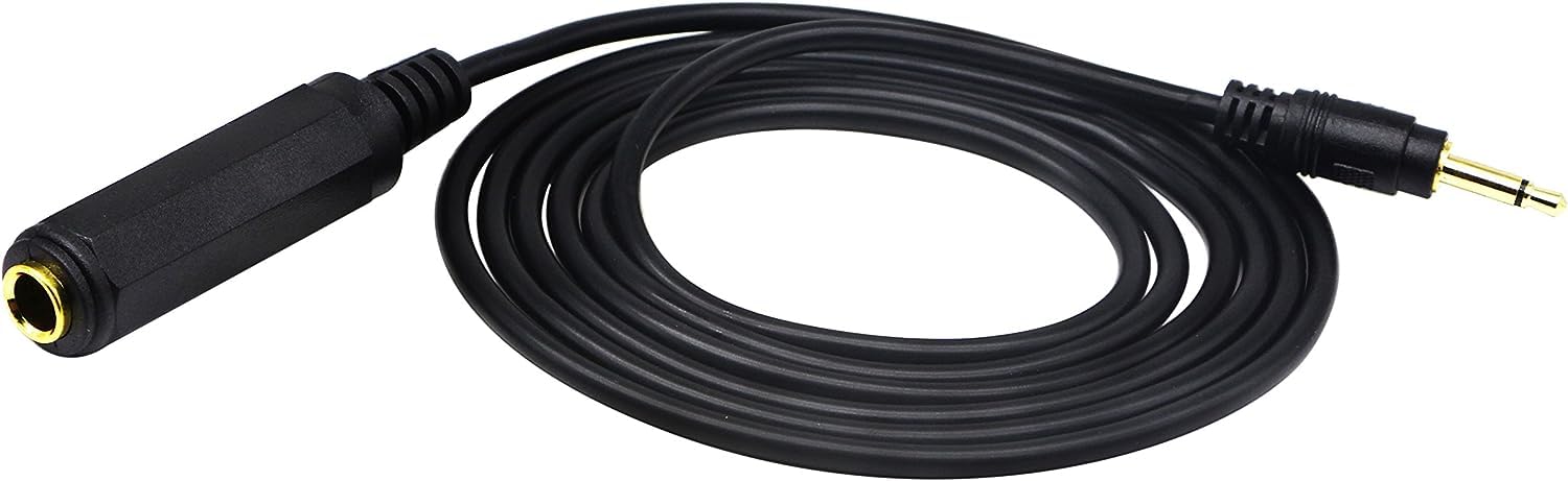 zdyCGTime Golden Plated 3.5mm Mono 1/8 inch Audio Male to 6.35mm 1/4 inch Female Jack Converter Cable Cord Adapter.(1.5M/1Pack)