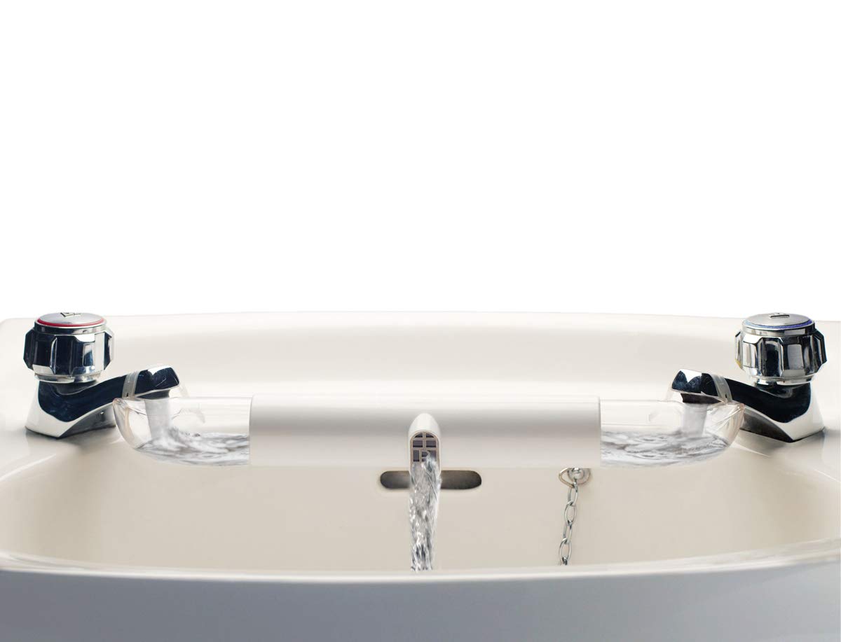 Adaptor for Sinks with Separate TAPS, for Mixing hot and Cold Water in Kitchen & Bathroom. This Connector Helps Save Water (XXL, White)