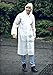 AIRCEE Lightweight Rain Cape Hooded Jacket Poncho Raincoat With Visor (M, White)