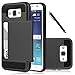 Galaxy J7 Case, EC™ Samsung Galaxy J7 Wallet Case, Flexible Shockproof Rubber Bumper Armor Hard Case Cover with Card Holder Slot for Samsung Galaxy J7 2015 / Samsung SM-J700 (Black)