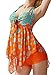 Aleumdr Womens Sweetheart Halter Backless Polka Dots Tankini Swimsuits with Swim Shorts S - XXXL