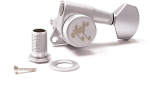 Genuine Tone Ninja 19:1 Locking Tuners, 6 Inline Staggered set, Satin Chrome