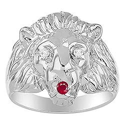 Rylos Rings Sterling Silver Lion Head Ring Amazing