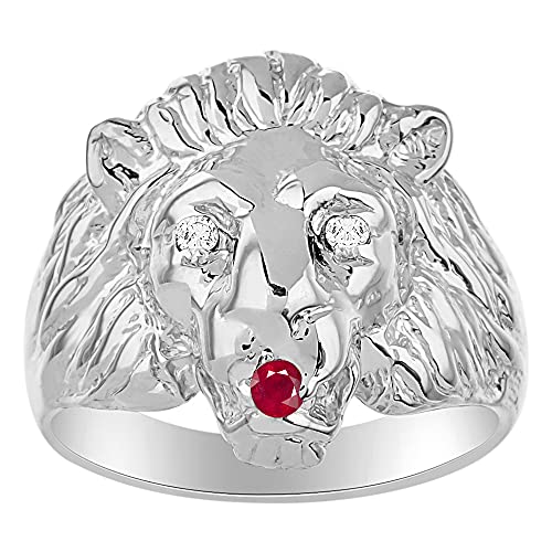 Rylos Rings Sterling Silver Lion Head Ring Amazing