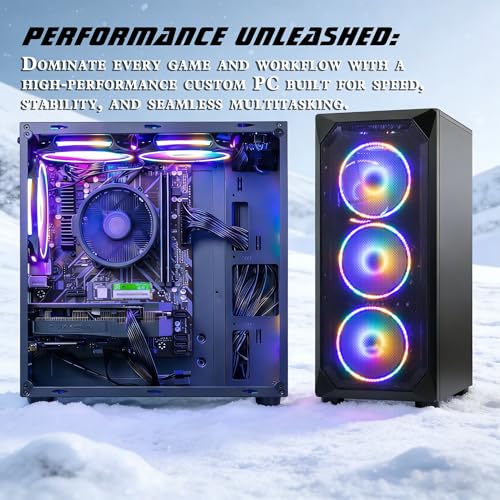 Gaming PC Ryzen 5 4500, GeForce RTX 3060, B450, 8GB 3200MHz DDR4 RAM, 500GB NVMe SSD, P550W, 5 RGB Fans, WiFi, Powerful Gaming and Creation PC