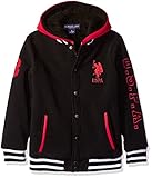 U.S. Polo Assn. Boys' Little Boys' Sherpa Lined Fleece Hoodie, Red, 5/6