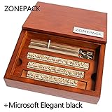 ZONEPACK Embossing Mold Copper Brass Stamping Flexible Letters Numbers Alphabets Symbols Characters(Microsoft Elegant black with Wood Box)