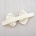 DANMY Baby Elastic Hair Band Lace Bow Headband Flower Hair Accessories（2PCS） (silk(Beige and pink))
