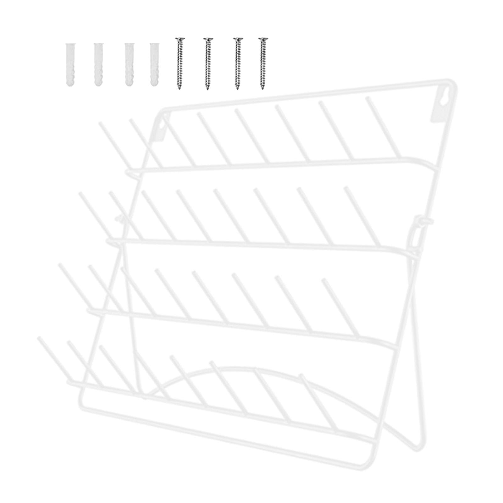 Fityle 32 Spool Sewing Thread Storage Rack - Wall Mounted Metal Thread Cone Spool Holder - Hair Braiding Organizer - Quilting Braiding Stand, White