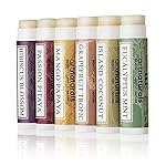 ArtNaturals Natural Lip Balm Beeswax, Assorted Flavors 0.15oz Each-Best Chapstick for Dry, Chapped and Cracked Lips-Lip Repair and Therapy with Aloe Vera, Coconut, Castor and Jojoba Oil, Pack of 6
