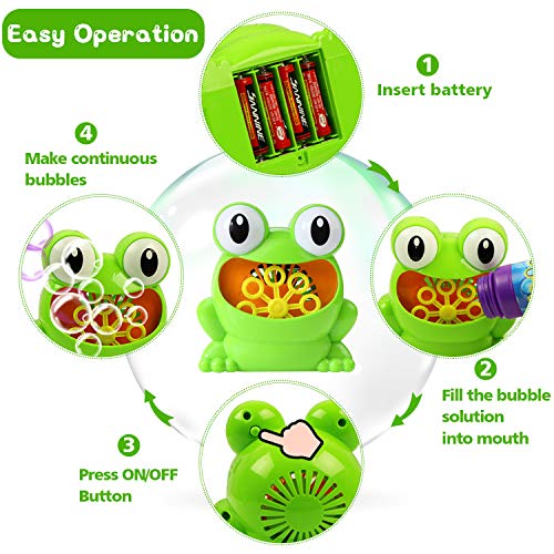 HOMOFY Automatic Bubble Blower Electric Bubble Maker Rich Bubble Over 500 Bubbles Per Minute with 1 Bottle Durable Solution Gifts Toys for 2 3 4 5 Year Old Boys/Girls/Kids,Outdoors&Party&Wedding