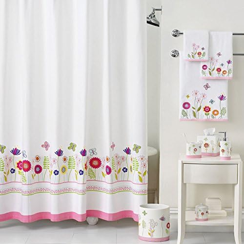 DS BATH Garden Party Pink Shower Curtain,Mildew Resistant Shower Curtain,Print Shower Curtains for Bathroom,Cute Bathroom Curtains,Waterproof Polyester Fabric Shower Curtain,72" W x 72" H