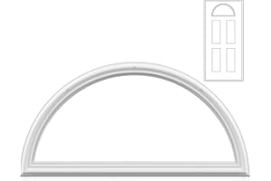 DoubleFill 1 Pcs 22 x 10 Inch Entry Door Frame Only Replacement Kit for 1" Glass (Glass Not Included), 1 Lite Exterior Front Door Window Frame Replacement (Round Top)