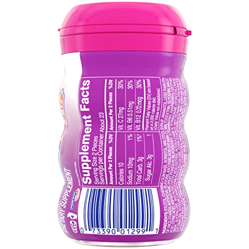 Mentos Gum with Vitamins, SugarFree Chewing Gum with Xylitol, Berry
