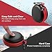 HiGoing Sport Headphone Case Portable Protection EVA Hard Earpieces Sweatproof Travel Carrying Cases with Carabiner, Red