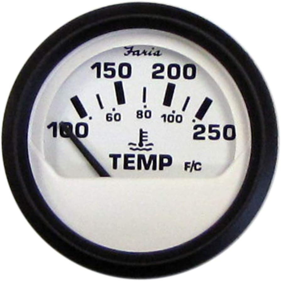 FARIA BEEDE 12904 Euro Water Temperature Gauge (100-250°F) - 2, White