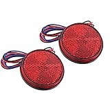 Qiorange 2x Weatherproof Red 24 LED Round Reflector Rear Tail Brake Stop Marker Light Lamp Truck Trailer RV ATV UTV (Red)