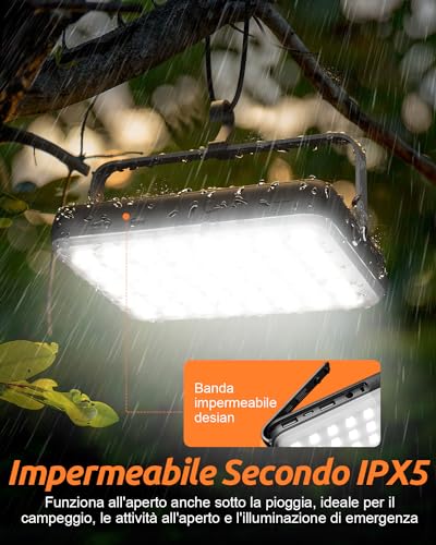 Eventek LED Camping Lamp 4000LM, 20000mAh Portable Power Bank Up to 144 Hours, 4 Light Modes IPX5 Waterproof Rechargeable Camping Lamp for Tent, Emergency