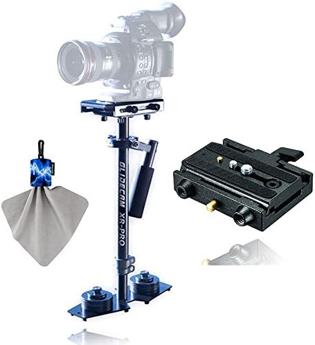 Glidecam XR-PRO Handheld Stabilizer With Manfrotto Rapid Connect Adapter with Sliding Mounting Plate + Spudz Microfiber Cleaning Cloth with Pouch Blue Lightning
