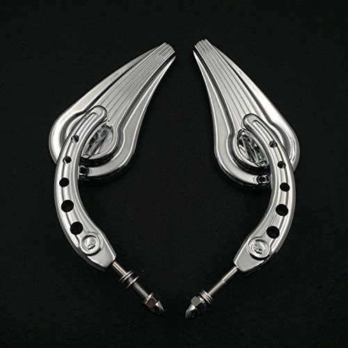 image for HTT Motorcycle Chrome Raindrop Side Mirrors For 1984 and up Harley Dav