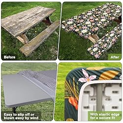 Picnic Table Cover with Bench Covers Camping