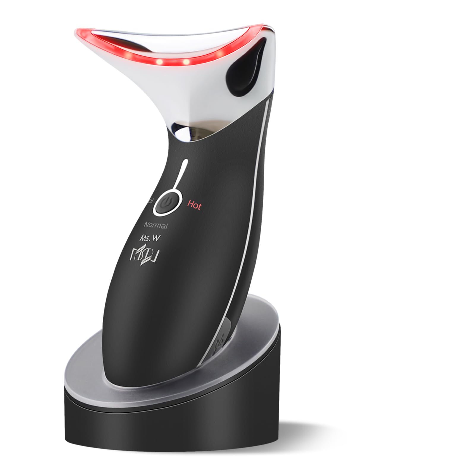 Photo 1 of Ms.W Red Light Neck Face Massager, Facial Massager with Hot & Cold Modes for Skin Care, Vibration for Skin Tightening and Rejuvenation?Black?