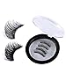 Magnetic False Eyelashes No Glue Fake Eyelashes Extensions 3D Reusable Natural Look, 4 Pieces/ set Lashes Set with Beautiful Case, Dual Magnets, for Deep Eyes Round Eyes, Ultra Lightweight & Long